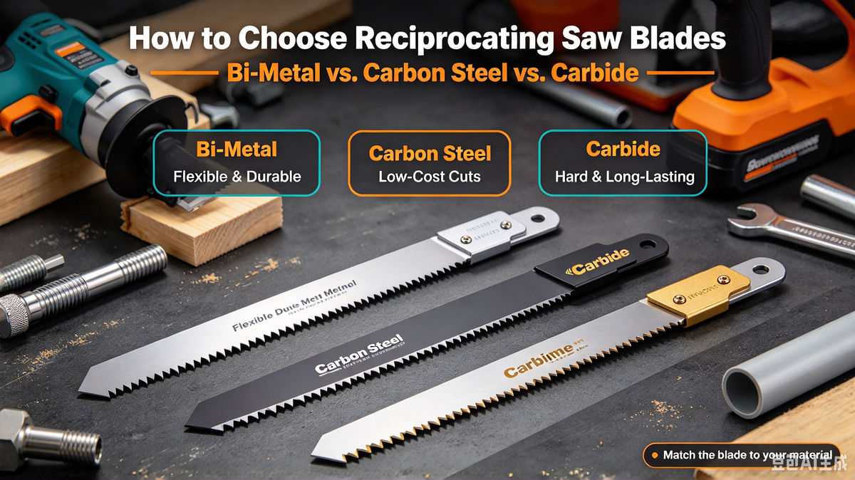 How to Choose Reciprocating Saw Blades: Bi-Metal vs. Carbon Steel vs. Carbide