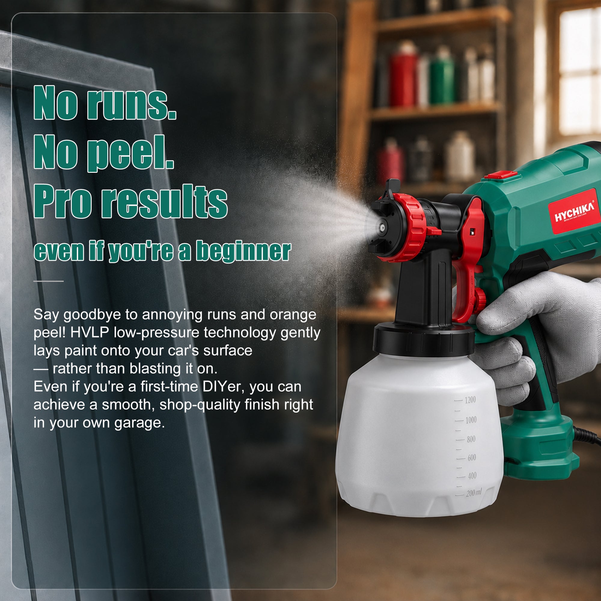 HYCHIKA 600W/60HZ HVLP Auto Paint Spray Gun 1200ML