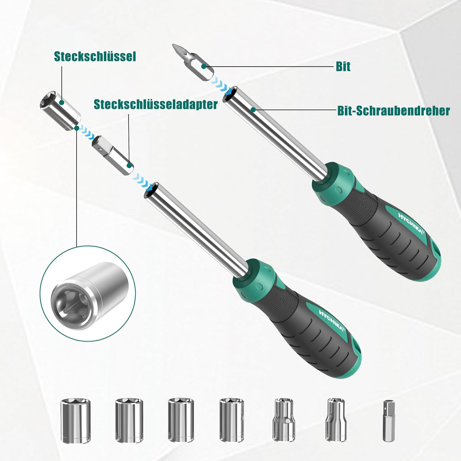 HYCHIKA Screwdriver Set, 51 Pieces Screwdriver Set, Including Cross Screwdriver Flat Screwdriver and Precision Screwdriver, Suitable for DIY, Maintenance Furniture, Computer, Toys