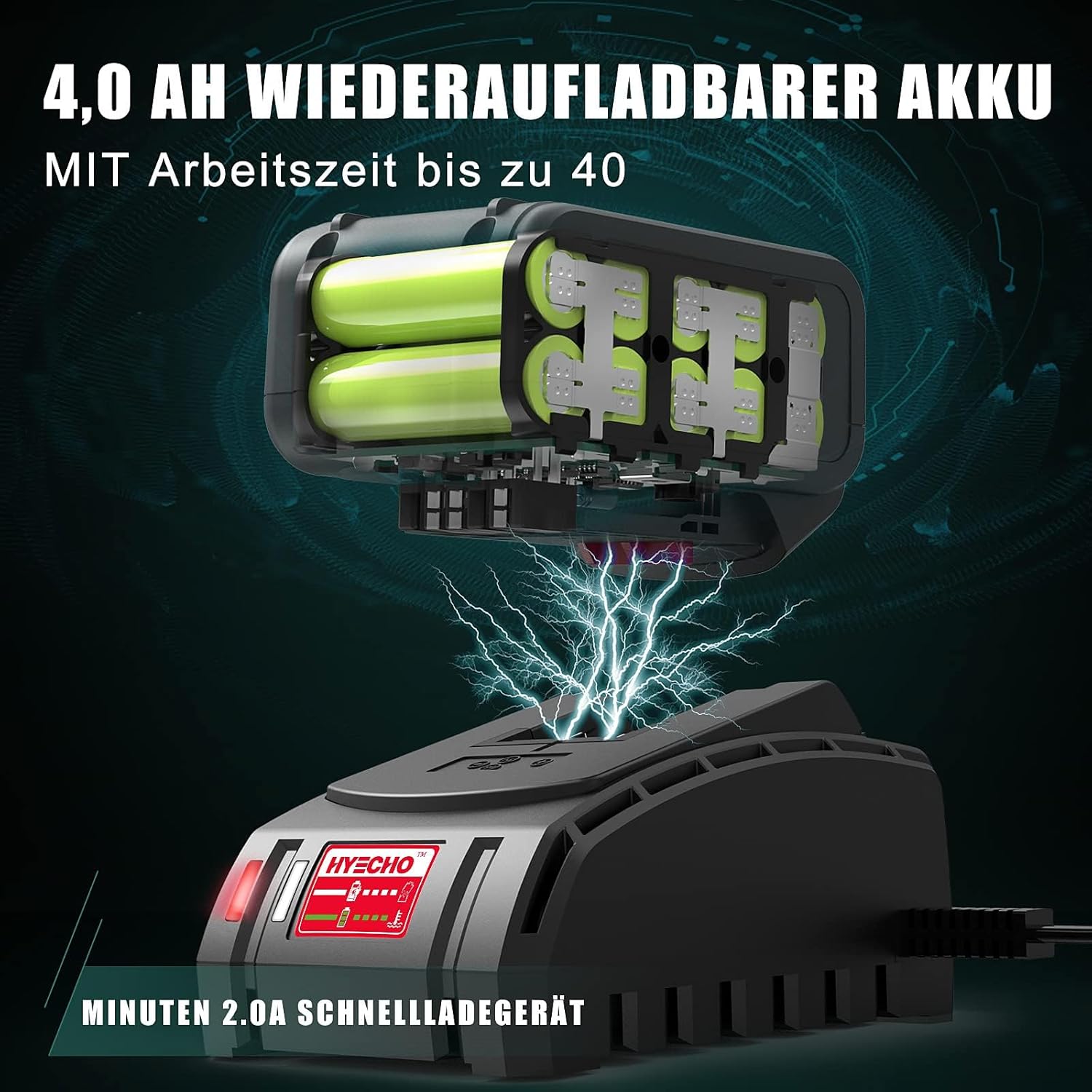 Leaf Blower, 223 km/h Leaf Blower Battery 18 V 4.0 Ah, with 3 Inflation Nozzles, Ergonomic, Operating Weight 1.93 kg for Cleaning Leaves, for Removing Dust