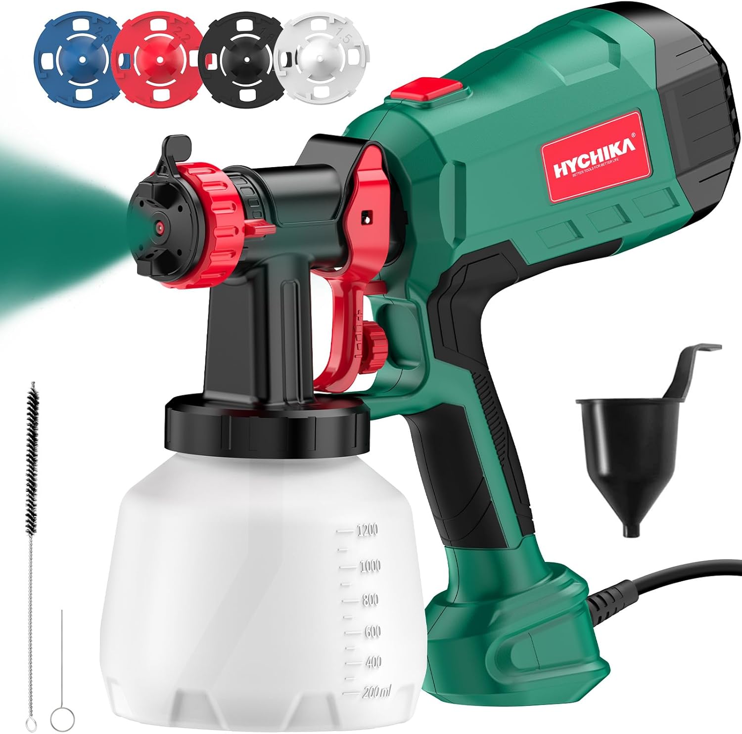 Pulvérisateur de peinture HYCHIKA 600W HVLP, 1200ML