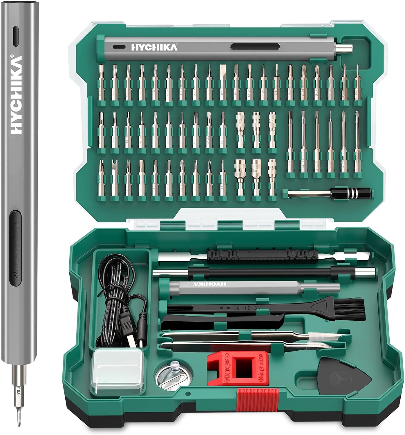 HYCHIKA Präzisions-Schraubendreher-Set 67 in 1 mit 46 magnetischen Bits