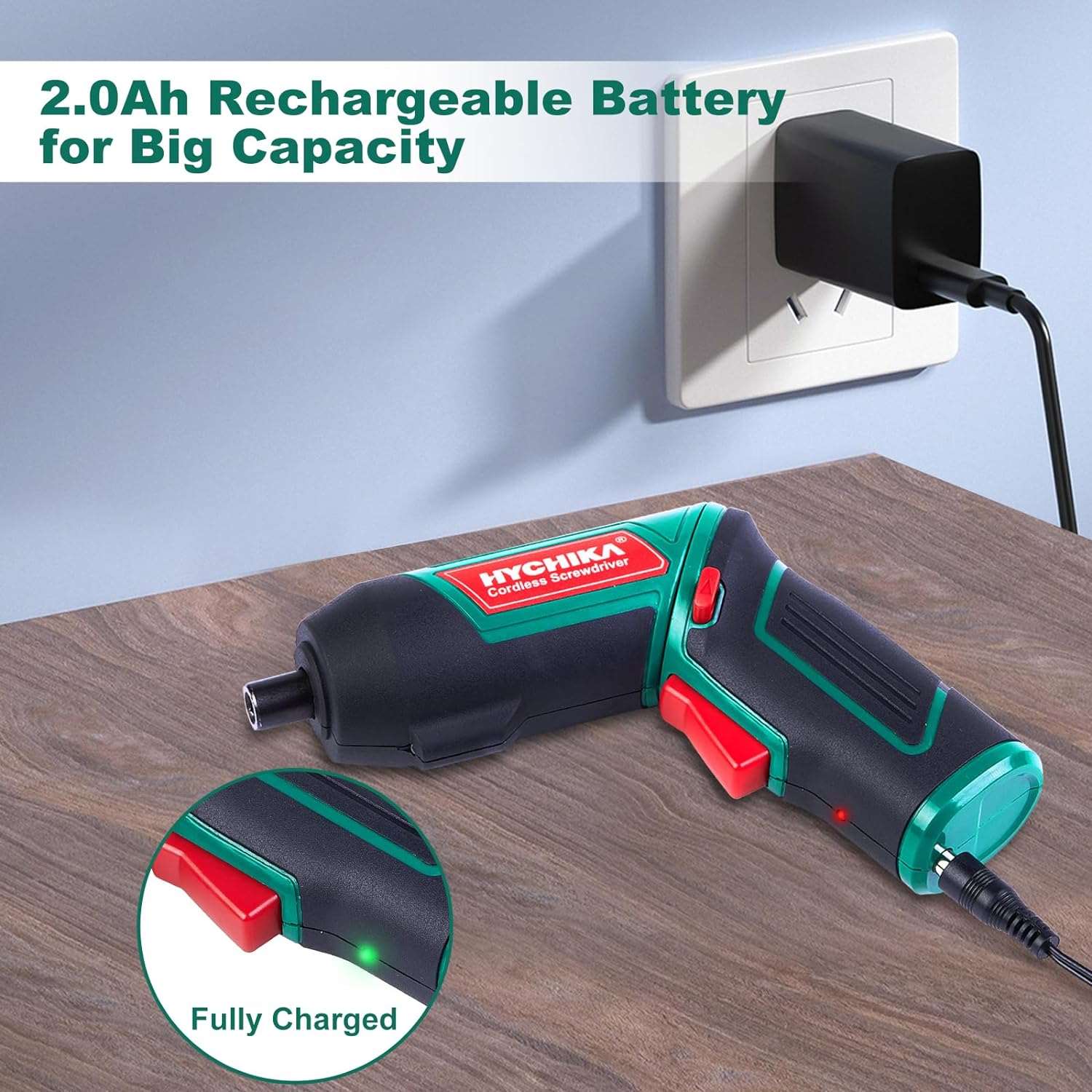 Cordless Screwdriver 6Nm torque, 3.6V, 2000mAh Battery with 20 Accessories
