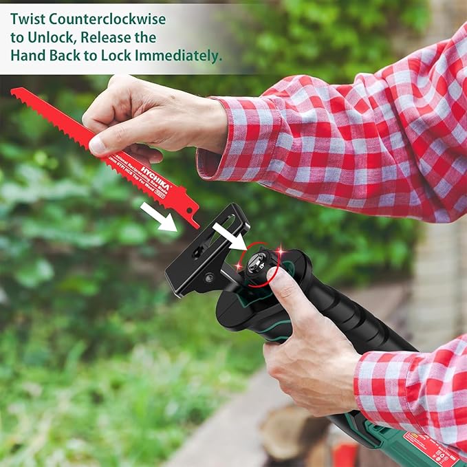 HYCHIKA Corded Reciprocating Saw, 2PCS Blades