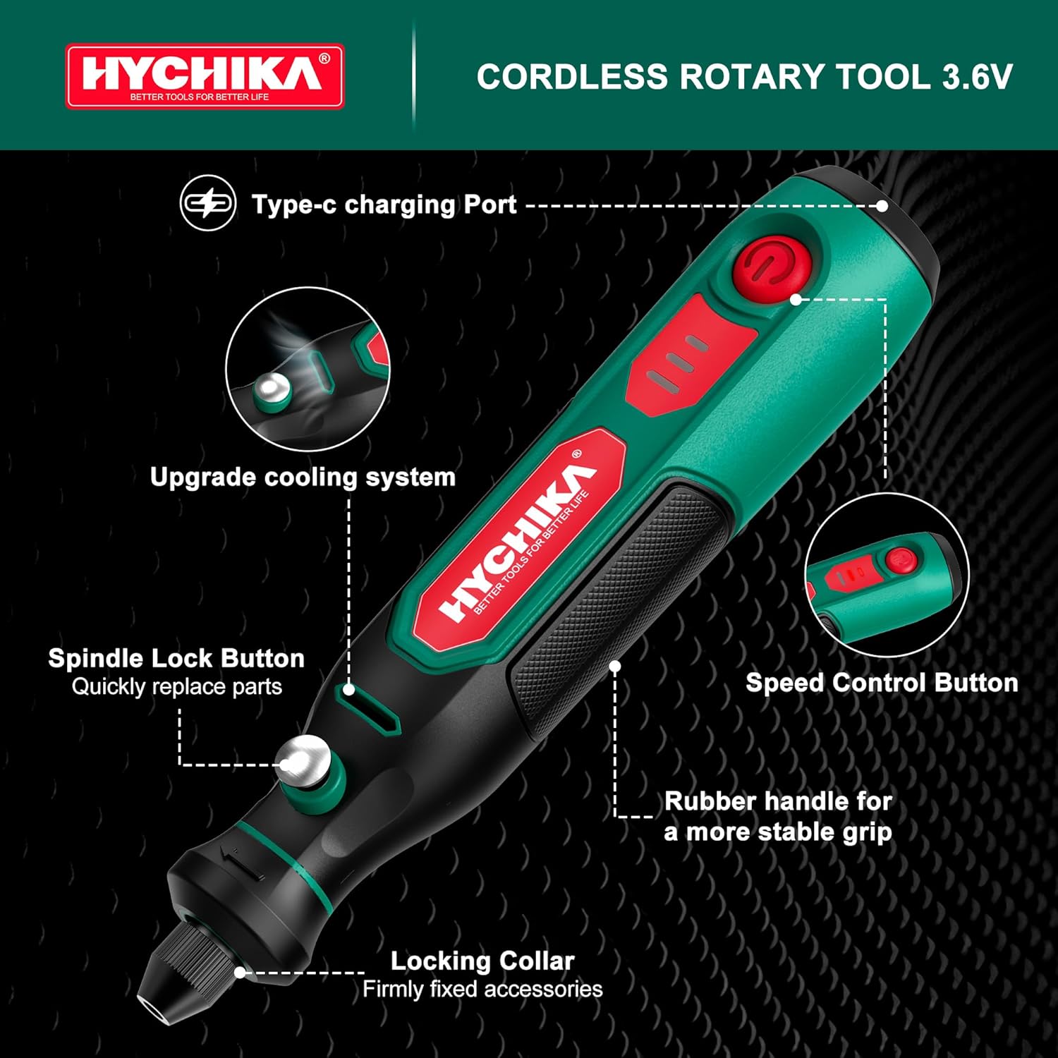 HYCHIKA Mini Cordless Rotary Tool Kit - 89 Pcs Accessories for Drilling, Sanding, Polishing, Engraving