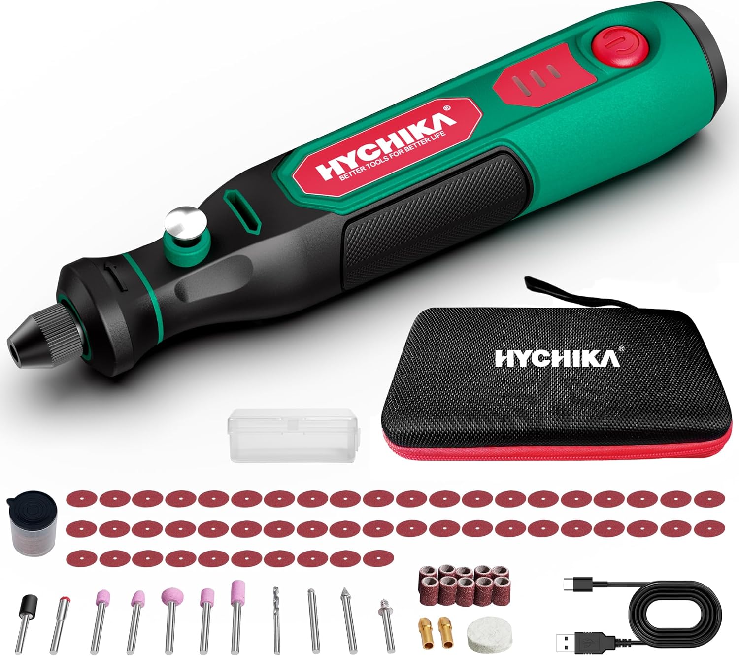 HYCHIKA Mini Cordless Rotary Tool Kit - 89 Pcs Accessories for Drilling, Sanding, Polishing, Engraving