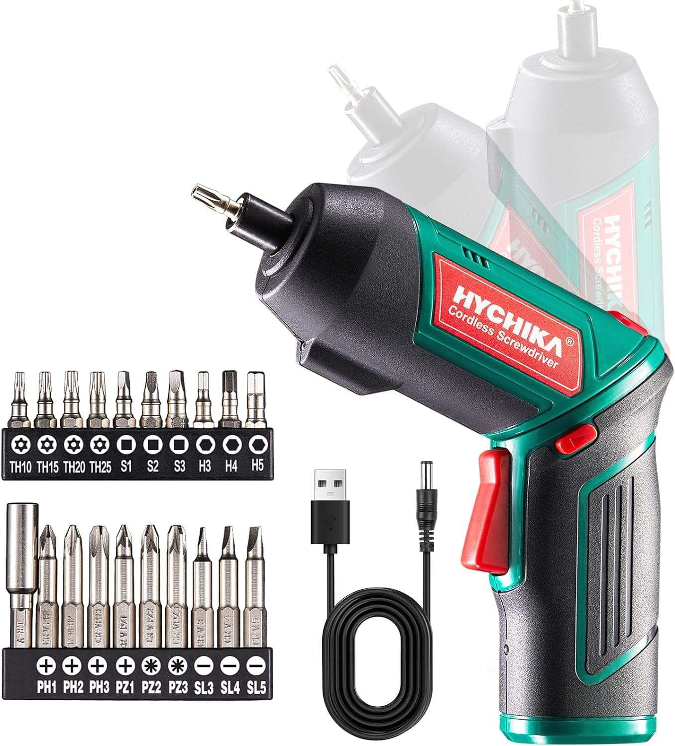 Cordless Screwdriver 6Nm torque, 3.6V, 2000mAh Battery with 20 Accessories