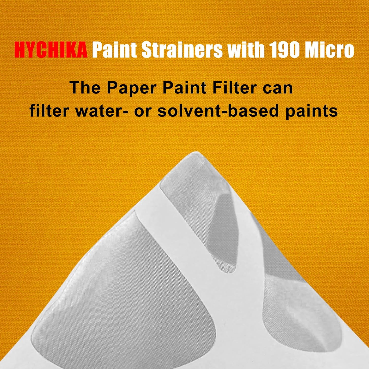 50 Pack of Paint Strainers with Fine 190 Micron Filter Tips — Cone Paint Filter Screen