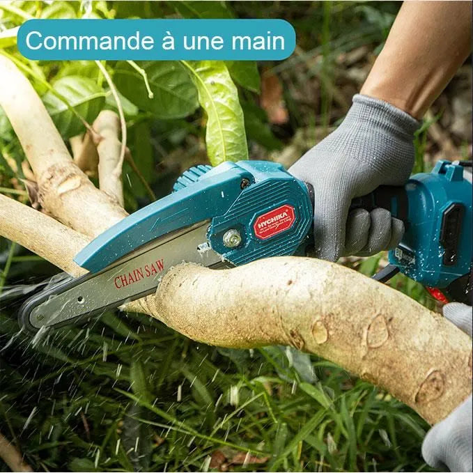 Hychika 6-inch Electric Chainsaw - Battery Included - For Garden Branch Trimming