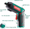 Cordless Screwdriver 6Nm torque, 3.6V, 2000mAh Battery with 20 Accessories - HYCHIKA
