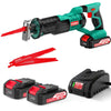 Cordless Reciprocating Saw 18V, with 2x2000mAh Batteries, 0-2800rpm Variable Speed(EU)