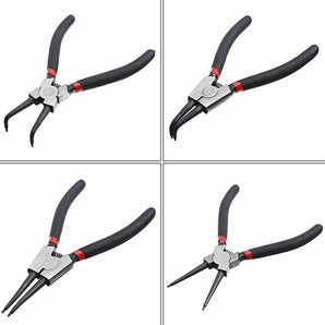 4PCS Heavy Duty 7" Circlip Long Plier Snap Ring Plier External Internal Kit DIY - HYCHIKA