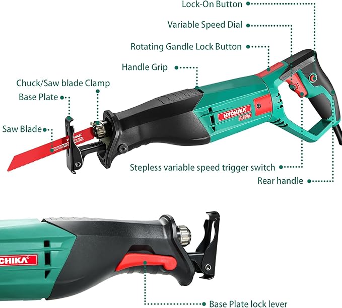 Cordless Reciprocating Saw 18V Adjustable Speed Cutting Bandsaw