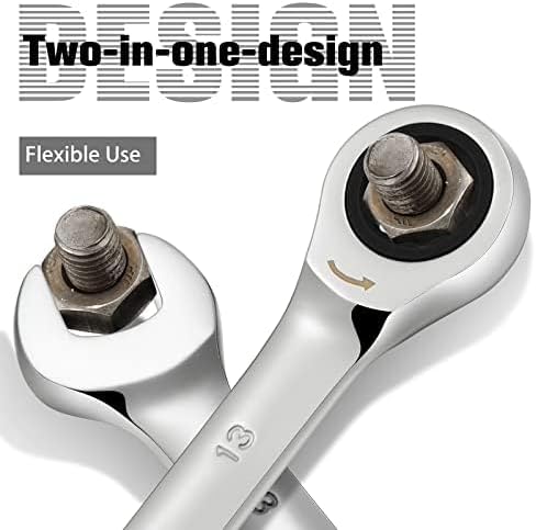 SORAKO Ratcheting Combination Wrench Industrial Grade Cr-V Steel Gear (A-13mm Metric)