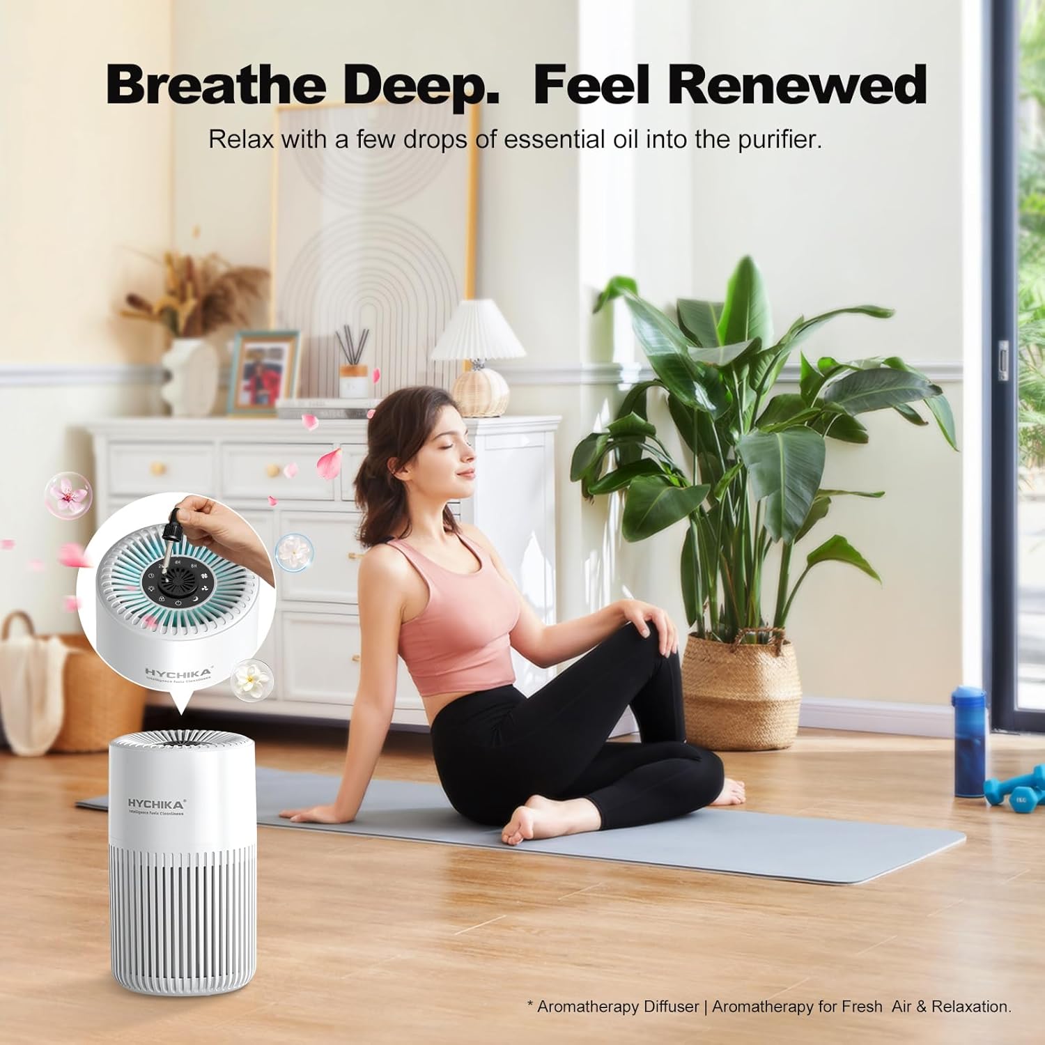 HYCHIKA HEPA Air Purifier for Home Bedroom, 56 CFM CADR, True H13 Filter, 20dB Quiet Sleep Mode, Removes Dust, Pollen, Pet Dander