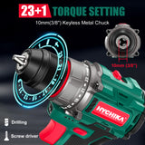 HYCHIKA 16.8V Brushless Cordless Drill Driver Set