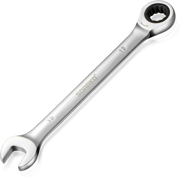 SORAKO 13mm Ratcheting Combination Wrench, Cr-V Steel
