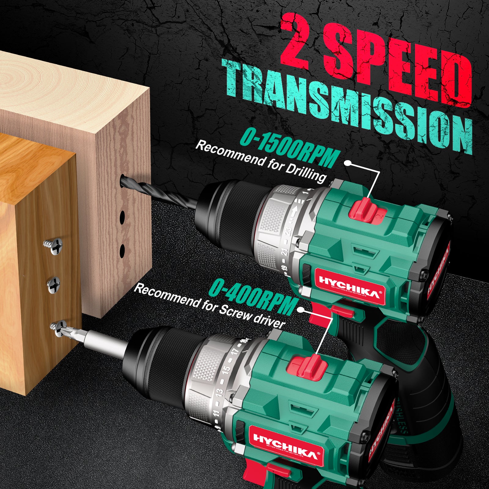 16.8V Brushless Drill Screwdriver, 45 Nm Max, 2-Speed with 23 + 1 Torque Levels, 53 Pieces Accessories, LED Light, 1500 mAh Battery