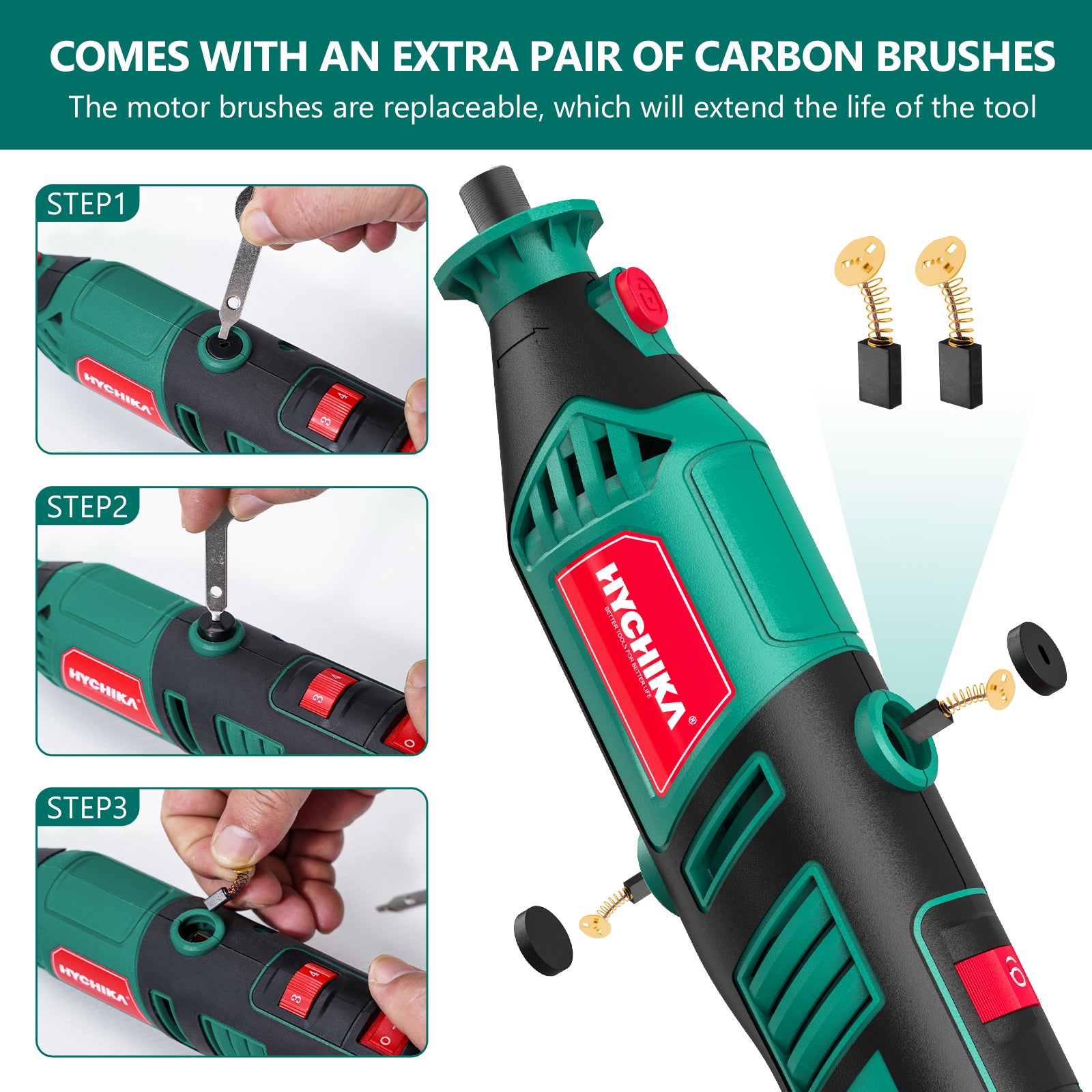 HYCHIKA 180W Rotary Tool, Variable Speed Rotary Tool Kit with Flex Shaft, 173pcs Accessories Kit & 8000-35000RPM Multi-Tool【US Only】