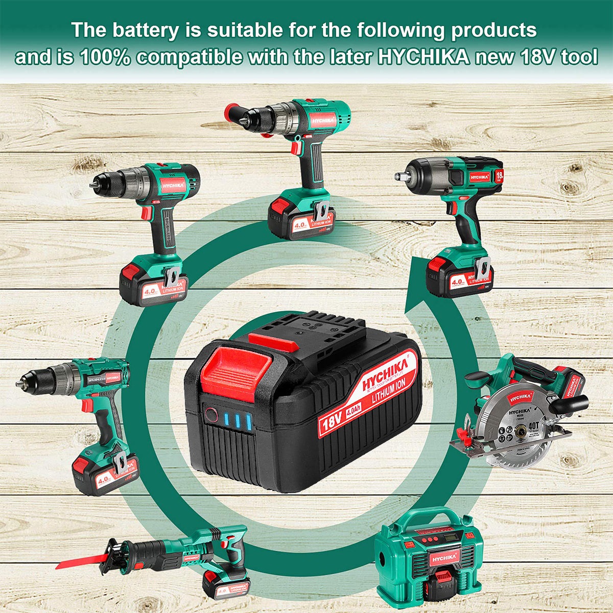 Lithium Battery 18V/20V, 4000mAh for Hychika Power Tools (Ship From China)