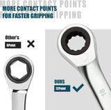 SORAKO 18mm Ratcheting Combination Wrench, Chrome Vanadium Metric Open End & Box End Wrench