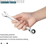 SORAKO 18mm Ratcheting Combination Wrench, Chrome Vanadium Metric Open End & Box End Wrench