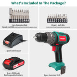 Akku-Bohrhammer-Sets ohne Bürsten 2,0 Ah Akku 18 V/20 V (EU/US) 