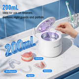 HYCHIKA Ultrasonic Retainer Cleaner Machine with UV, 4 Modes, 45kHz, for Retainers, Night Guards, Dentures, 200 mL, 1-Count
