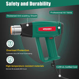 Heat Gun, 1800W Hot Air Gun Kit with 6 Nozzles