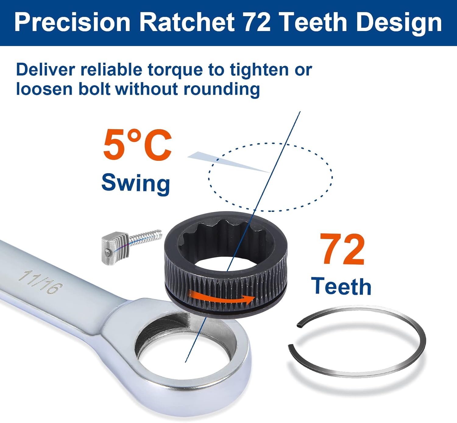 SORAKO Ratcheting Combination Wrench Cr-V Steel (12-Pcs)