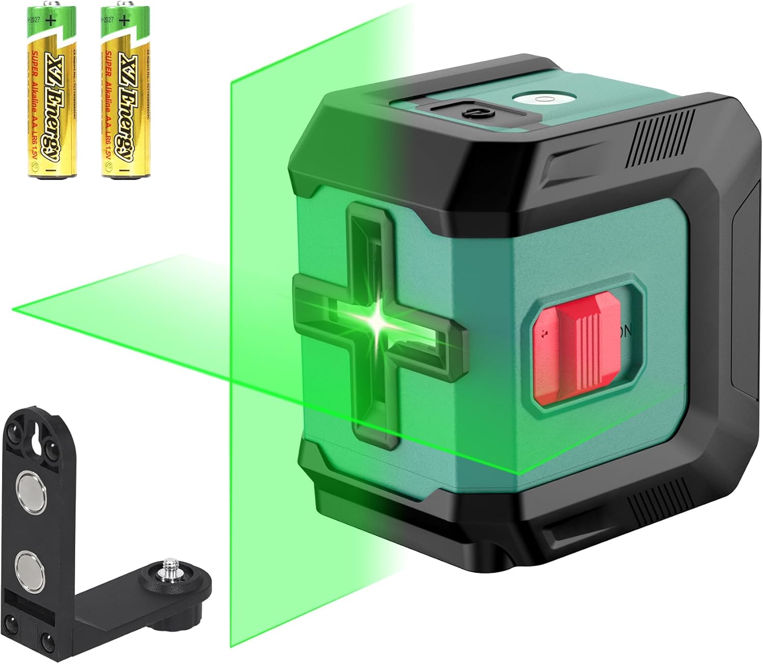 HYCHIKA Laser Level 15 M, Horizontal and Vertical Cross Line Laser, Green Laser Spirit Level 3 Levels of Brightness Adjustment