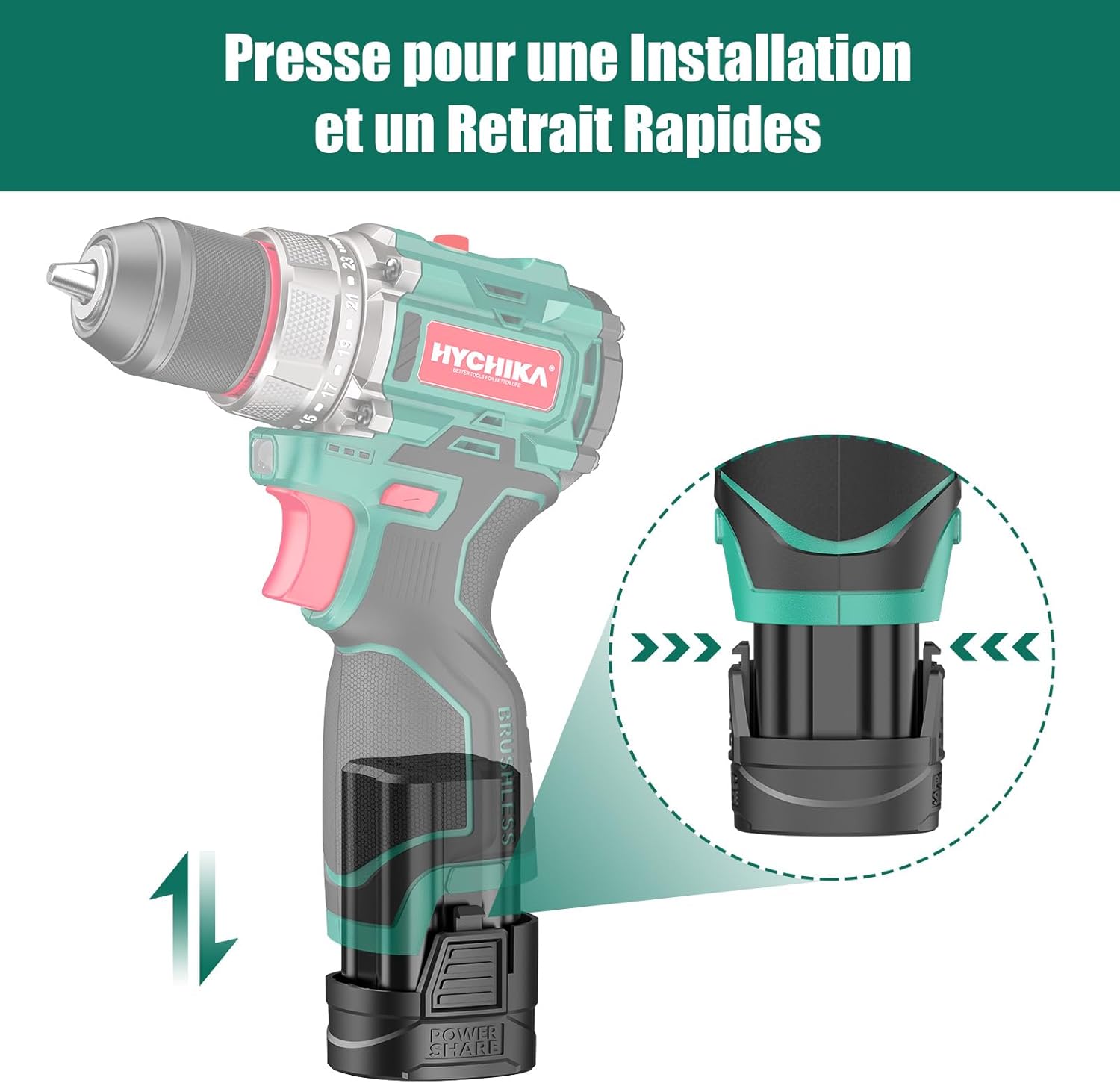 HYCHIKA 16.8V 1500mAh Power Tool Battery, Compatible with HYCHIKA 16.8