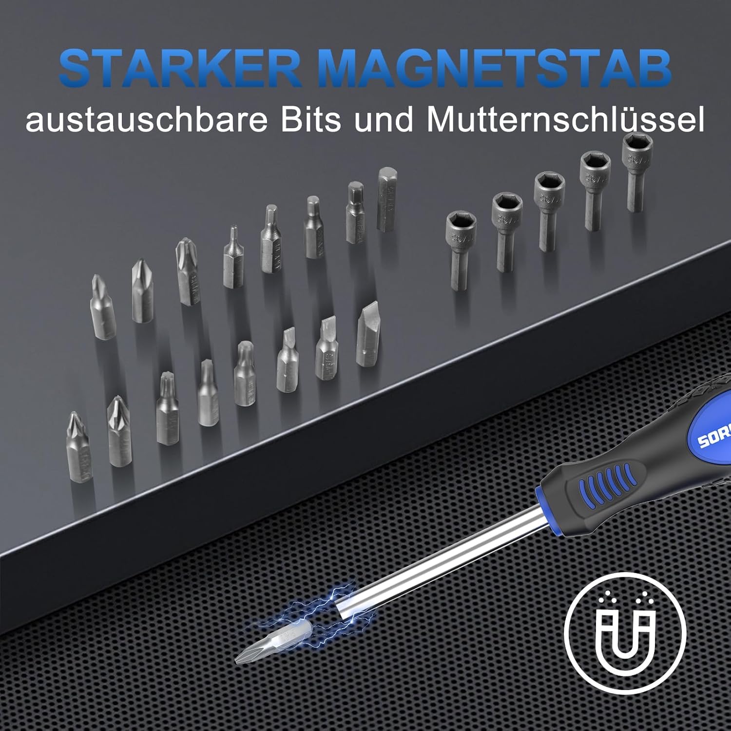 SORAKO Screwdriver Set, 40-Piece Magnetic Screwdriver Set with Slotted and Phillips Screwdrivers, Durable Hand Screwdriver Tool with Screwdriver Holder
