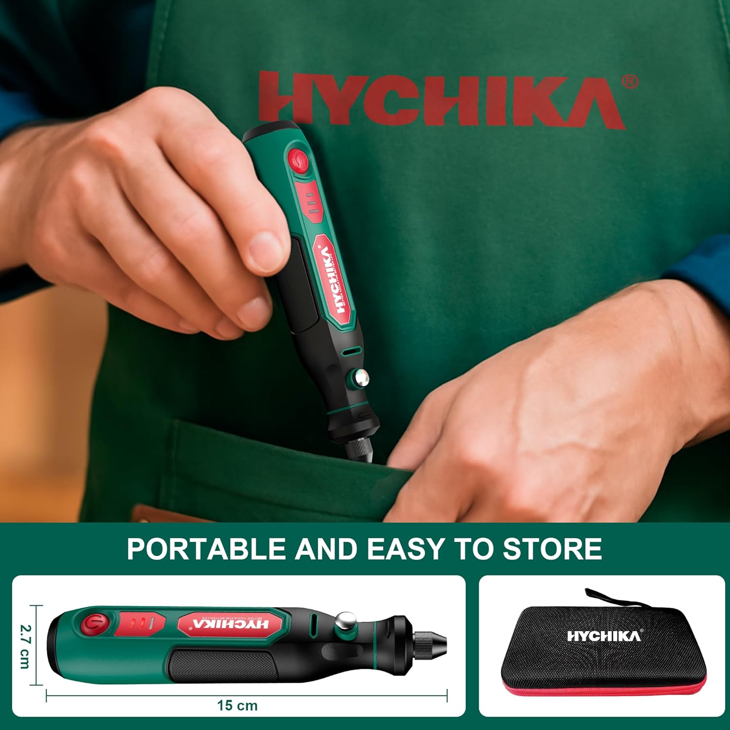 HYCHIKA Mini Cordless Rotary Tool Kit - 89 Pcs Accessories for Drilling, Sanding, Polishing, Engraving