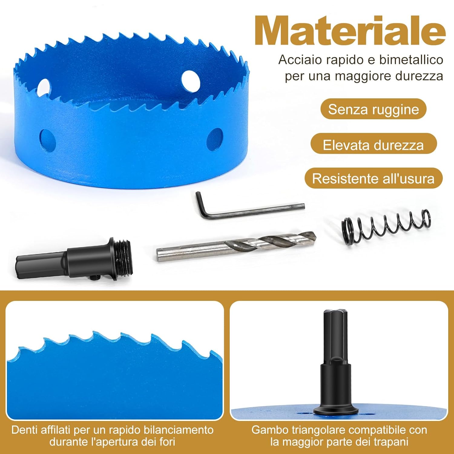 HYCHIKA Bi-Metal Hole Saw 100mm, Hole Cutter for Wood, Iron, Aluminum, Plasterboard, Pipes, Plastic, Fiberboard