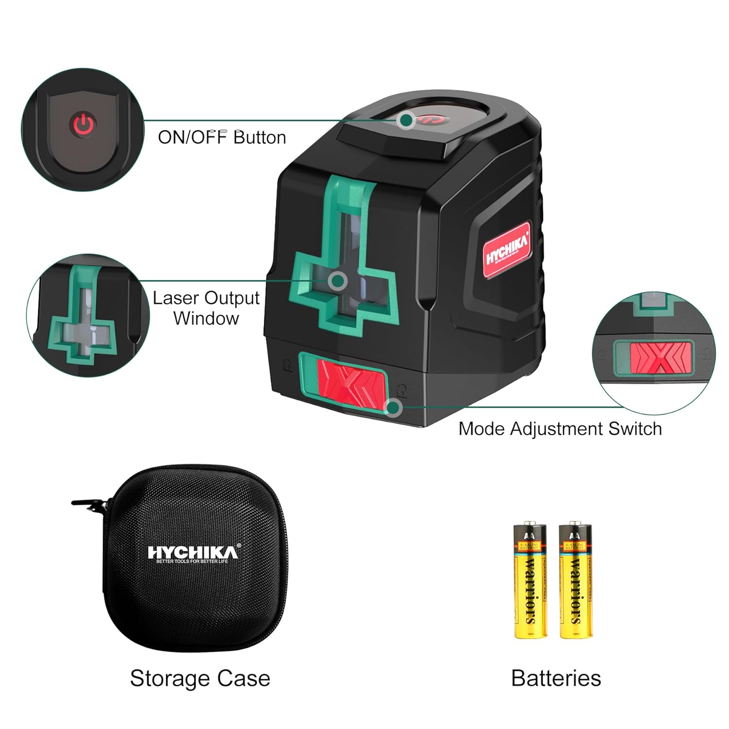 HYCHIKA Laser Level 360° Self Leveling, Laser Tool with Tripod (29-1/2 Inch)