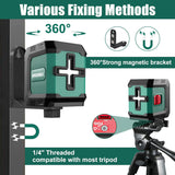 HYCHIKA Green Self-Leveling Cross Line Laser Level with Tripod