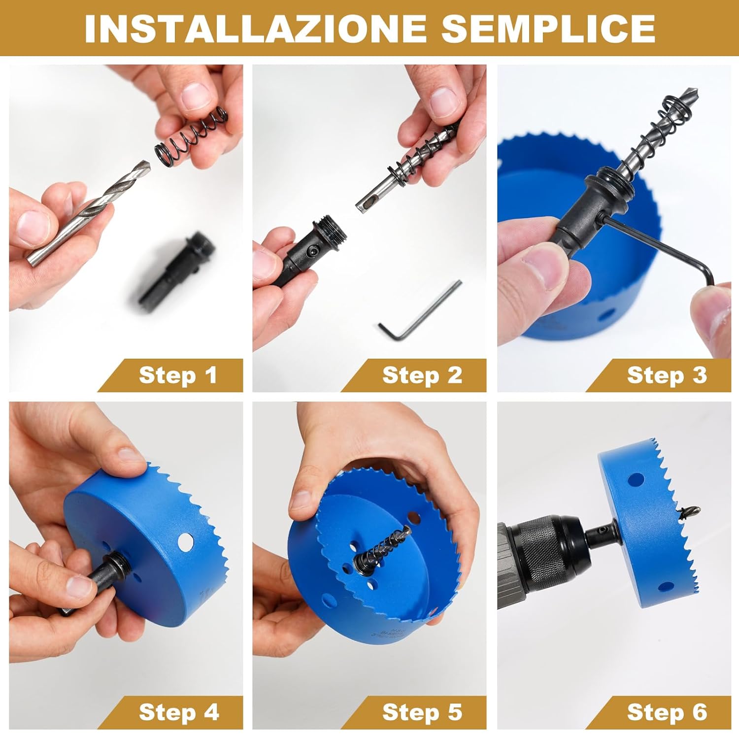 HYCHIKA Bi-Metal Hole Saw 100mm, Hole Cutter for Wood, Iron, Aluminum, Plasterboard, Pipes, Plastic, Fiberboard