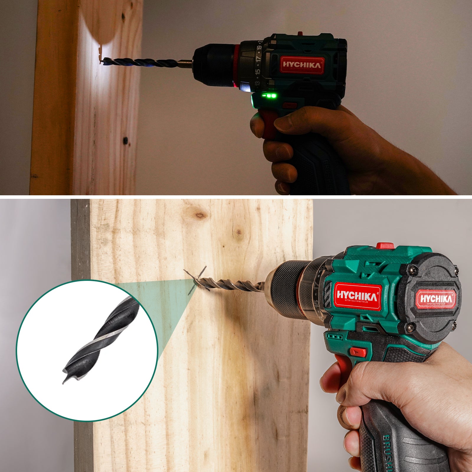 16.8V Brushless Drill Screwdriver, 45 Nm Max, 2-Speed with 23 + 1 Torque Levels, 53 Pieces Accessories, LED Light, 1500 mAh Battery