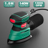 HYCHIKA 140W Detail Sander, 1.2A Palm Sander Tool with 12pcs Sandpapers