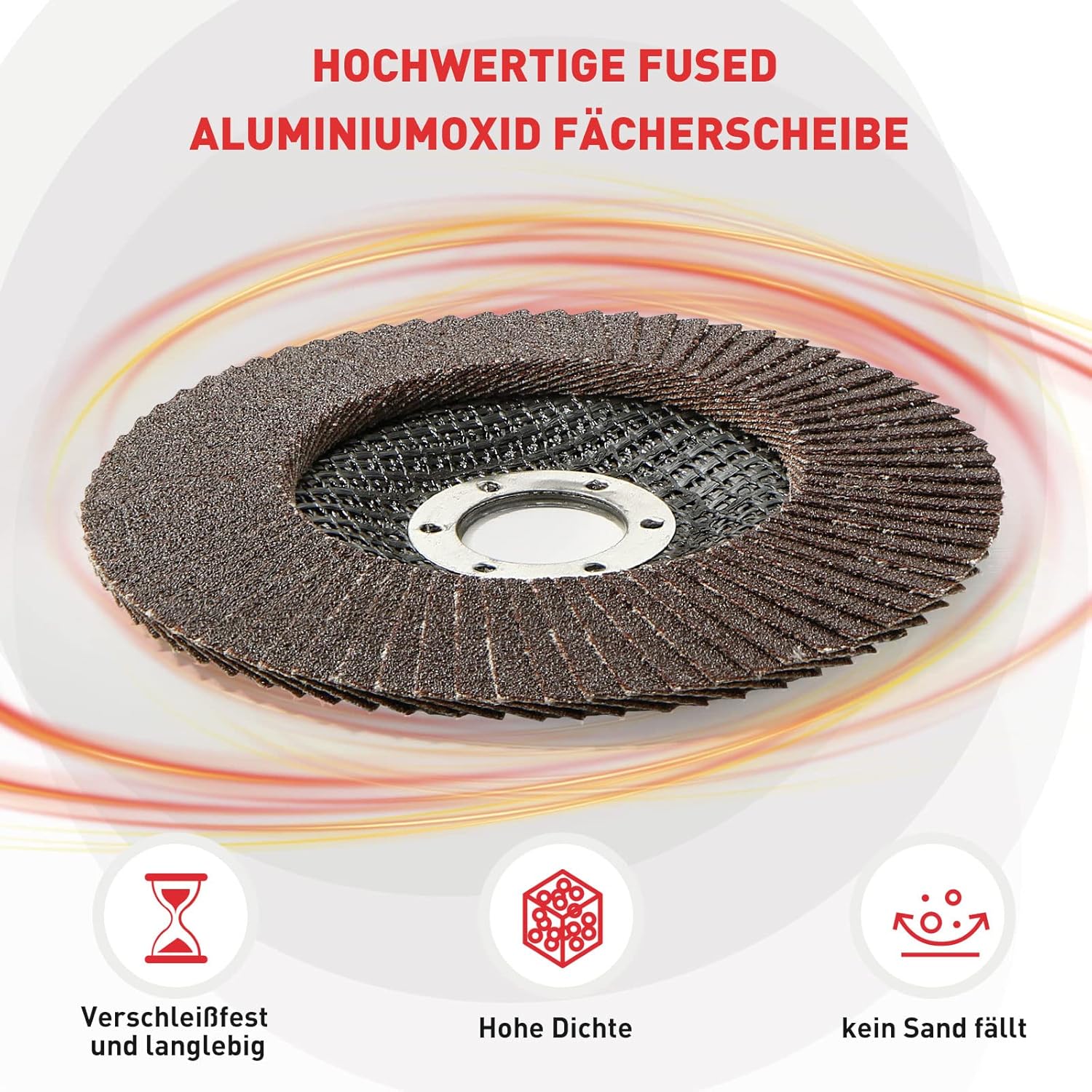 HYCHIKA Flap Grinder 115mm/ 125 mm Professional Straight Flap Sanding Discs Set of 10 125 x 22.23 mm in Professional Quality, Flap Discs, Max 12200 RPM for Stainless Steel, INOX, Steel, Grit P120