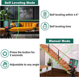 HYCHIKA Green Self-Leveling Cross Line Laser Level with Tripod