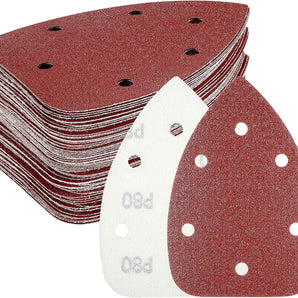 HYCHIKA 60PCS Sanding Pads, 6 Holes Hook and Loop 60/80/100/120/180/240 Grits Mouse Sander Pads for HYCHIKA 200W Mouse Sander (Model Number: FL118A)