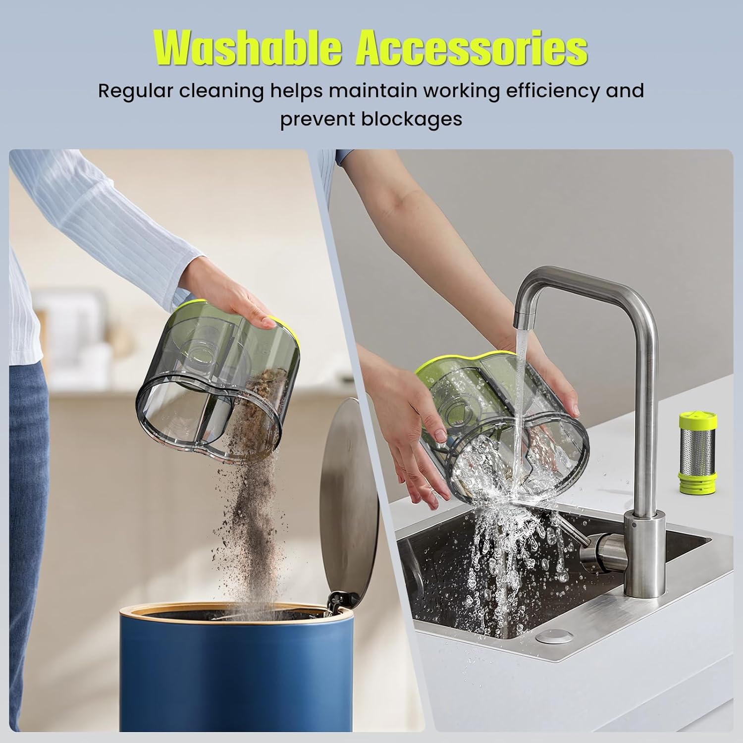 HYCHIKA 5-in-1 Mattress Vacuum Cleaner，16kPa & 36000 CPM with UV-C, Heat, Ultrasonic for Pet Hair and Debris on Bed, Sofa, Carpet