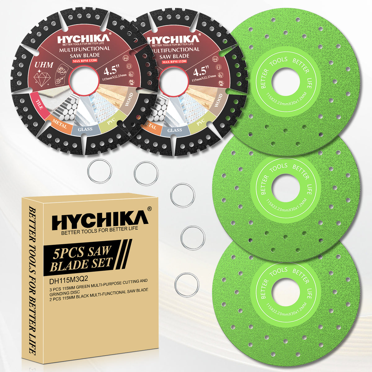 HYCHIKA 5PCS Multi-functional Saw Blade Set