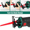 Cordless Reciprocating Saw 18V, with 2x2000mAh Batteries, 0-2800rpm Variable Speed(US/EU) - HYCHIKA