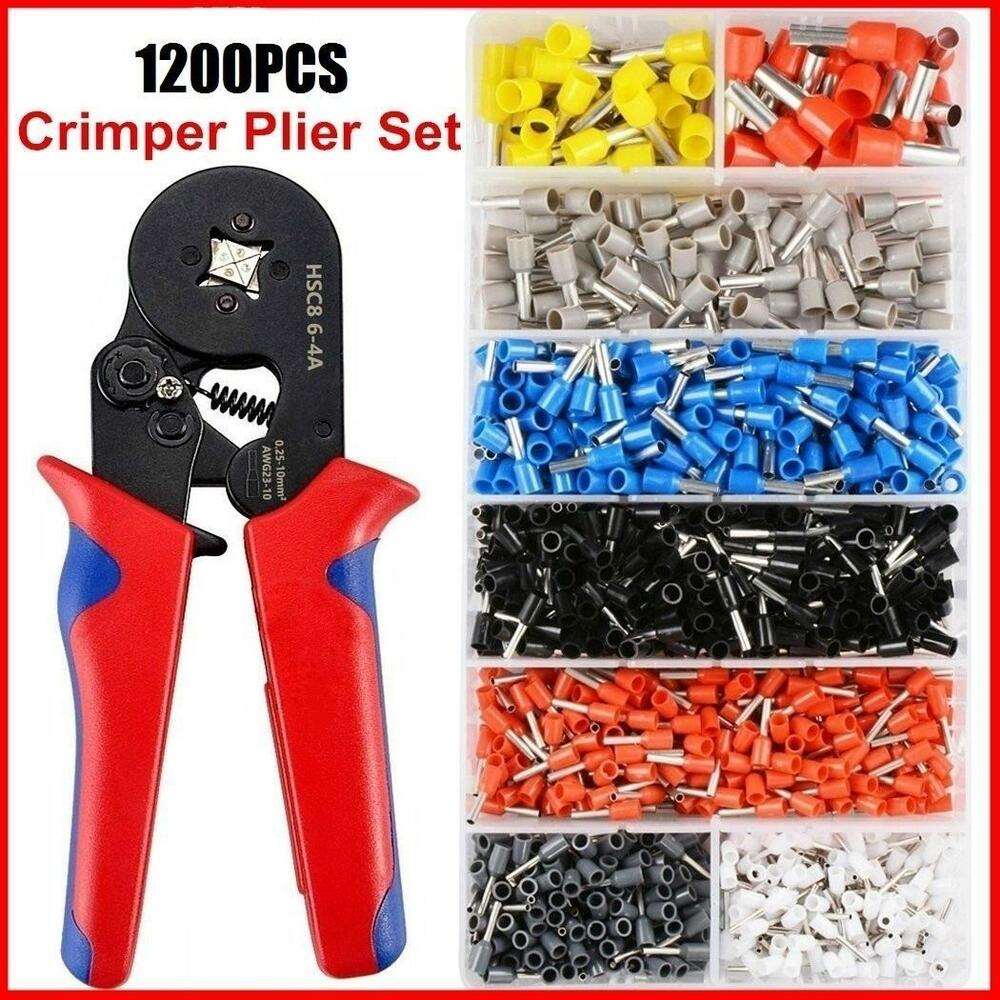 1200PCS Terminal Wire Connectors Kit With Crimper Pliers Wire Stripper Tool Set - HYCHIKA