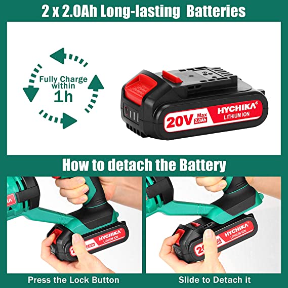 Lithium Battery 18V/20V, 2000mAh for Hychika Power Tools(Shipping From China) - HYCHIKA