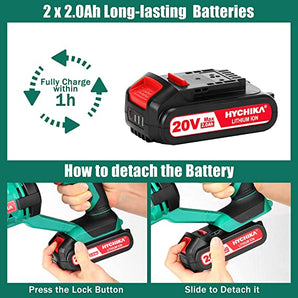 Lithium Battery 18V/20V, 2000mAh for Hychika Power Tools(Shipping From China) - HYCHIKA